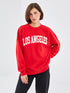 LC Waikiki Crew Neck Embroidered Oversize Women's Thick Sweatshirt